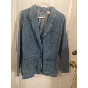 Liz Claiborne Lizwear denim button front jacket size 8